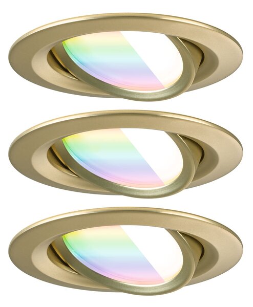 P 92436 LED vestavné svítidlo Nova Coin kruhové 84mm 50° RGBW+ 3x6W 230V zlatá mat hliník - PAULMANN