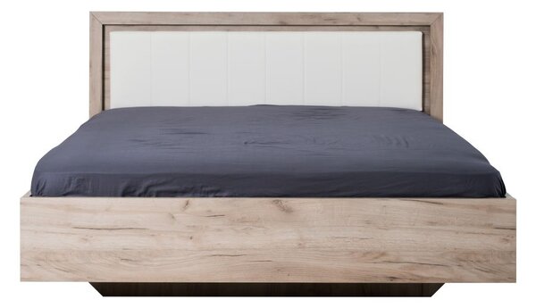 Manželská postel 160x200cm Shine - dub šedý/bílá