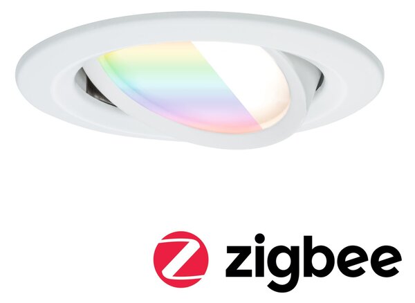 P 92438 LED vestavné svítidlo Nova Coin kruhové 84mm 50° RGBW+ 6W 230V bílá mat hliník - PAULMANN