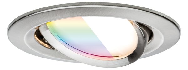 P 92439 LED vestavné svítidlo Nova Coin kruhové 84mm 50° RGBW+ 6W 230V kov kartáčovaný hliník - PAULMANN