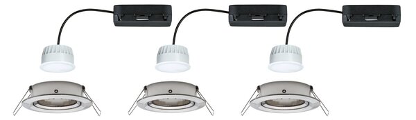 P 92441 LED vestavné svítidlo Nova Coin kruhové 84mm 50° měnitelná bílá 3x6W 230V kov kartáčovaný hliník - PAULMANN