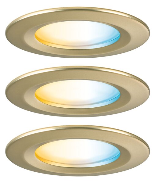 P 92445 LED vestavné svítidlo Nova Coin IP44 kruhové 78mm měnitelná bílá 3x6W 230V zlatá mat hliník - PAULMANN