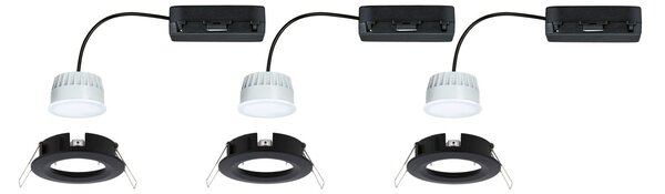 P 92446 LED vestavné svítidlo Nova Coin IP44 kruhové 78mm měnitelná bílá 3x6W 230V černá mat hliník - PAULMANN