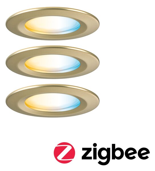 P 92445 LED vestavné svítidlo Nova Coin IP44 kruhové 78mm měnitelná bílá 3x6W 230V zlatá mat hliník - PAULMANN