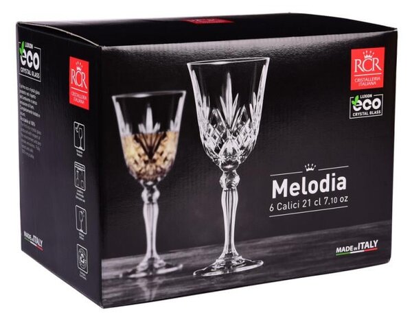 RCR MELODIA SKLENICE NA BÍLÉ VÍNO 210ML SADA 6 KS
