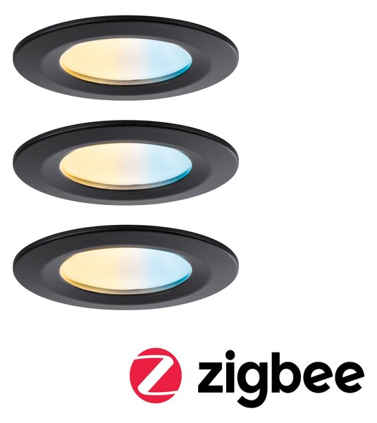 P 92446 LED vestavné svítidlo Nova Coin IP44 kruhové 78mm měnitelná bílá 3x6W 230V černá mat hliník - PAULMANN