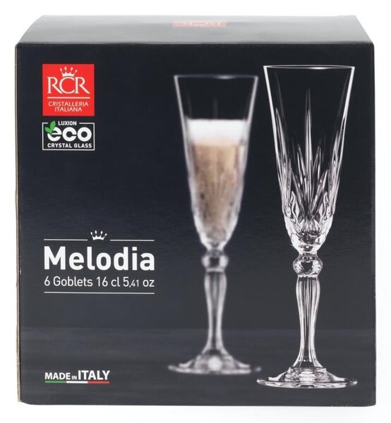 RCR MELODIA SKLENICE NA ŠAMPAŇSKÉ 160ML SADA 6 KS