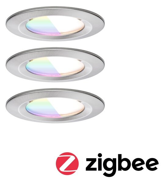 P 92450 LED vestavné svítidlo Nova Coin IP44 kruhové 78mm RGBW+ 3x6W 230V kov kartáčovaný hliník - PAULMANN