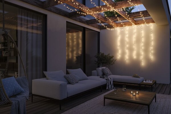 P 94640 Plug & Shine LED světelný řetěz Yuna teplá bílá 7,4m IP44 1,3W černá - PAULMANN