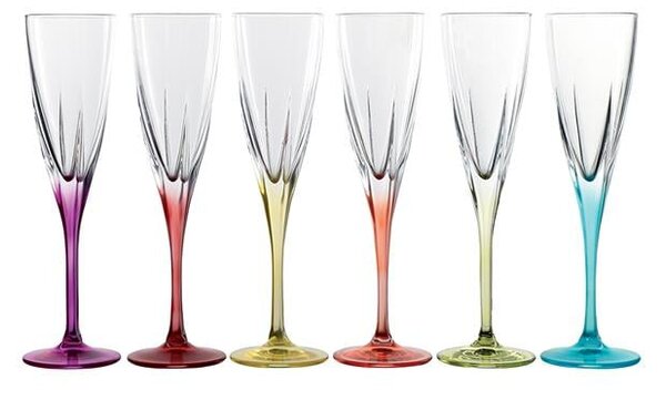 RCR FUSION COLOUR SKLENICE NA ŠAMPAŇSKÉ 170ML SADA 6 KS