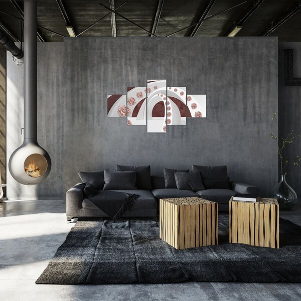 Obraz - 3D oblouky s květy (125x70 cm)