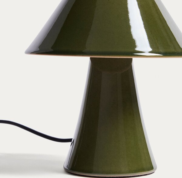 Kave Home Zelená stolní lampa Ceren 21 cm