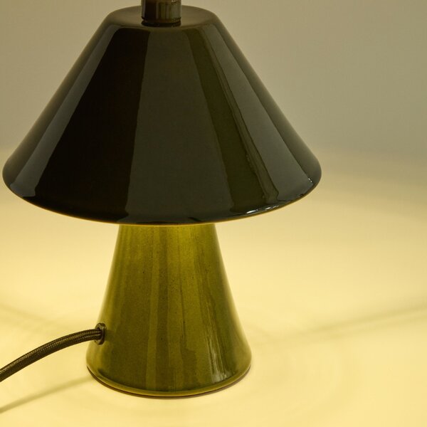 Kave Home Zelená stolní lampa Ceren 21 cm
