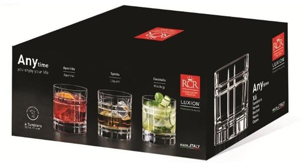 RCR ANYTIME SKLENICE NA WHISKY 340ML SADA 6 KS