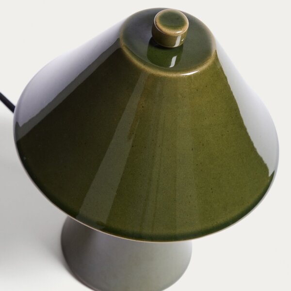 Kave Home Zelená stolní lampa Ceren 21 cm