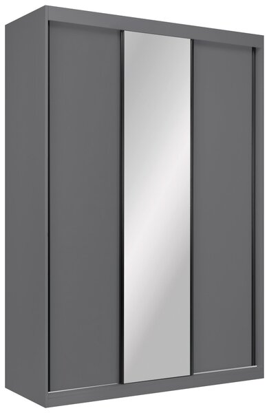 ŠATNÍ SKŘÍŇ S POSUVNÝMI DVEŘM, barvy grafitu, 150/215/59,5 cm P & B - Šatní skříně, Online Only
