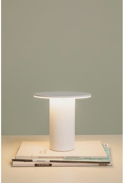 Bílá LED stmívatelná stolní lampa (výška 18 cm) Fungo – Remember