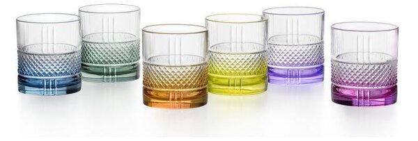 RCR BRILLANTE COLOUR SKLENICE NA WHISKY 340ML SADA 6 KS
