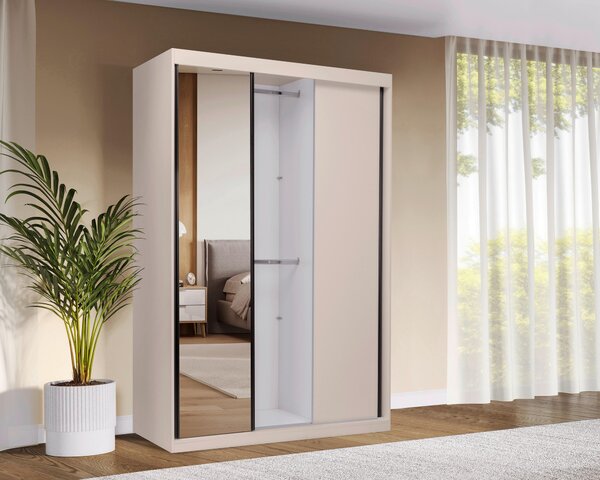 ŠATNÍ SKŘÍŇ S POSUVNÝMI DVEŘM, kašmírová, 150/215/59,5 cm P & B - Šatní skříně, Online Only