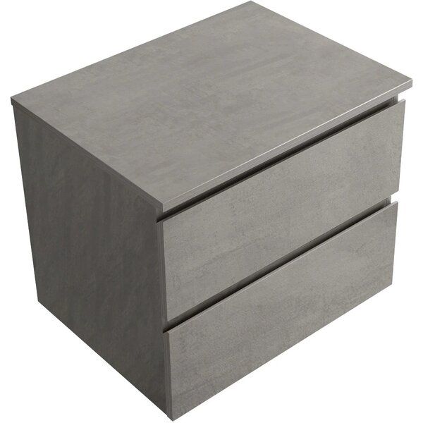 Koupelnová skříňka Carole + deska pod umyvadlo Navira Slim - 18 mm - betonově šedá - 60x49,8x46 cm