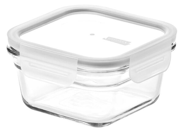 GLASSLOCK FANCY ČTYŘCOVÁ NÁDOBA 400ML BÍLÁ