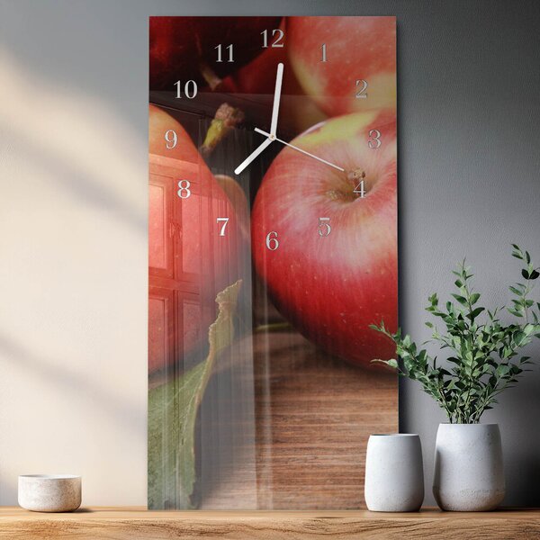 Skleněné hodiny vertikální Jablko zsppb-30x60-00085701