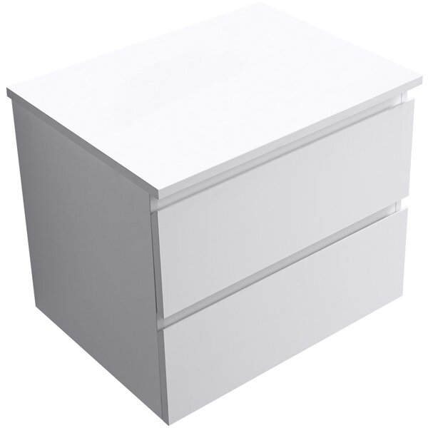 Koupelnová skříňka Carole + deska pod umyvadlo Navira Slim - 18 mm - bílá matná - 60x49,8x46 cm