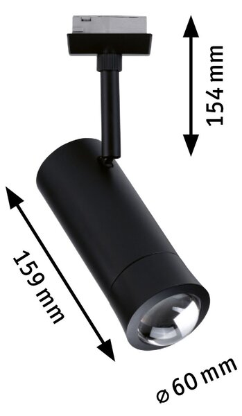 P 95693 URail spot Smart Home Zigbee 3.0 Tarie RGBW 4,5W RGBW+ stmívatelné 230V černá mat - PAULMANN