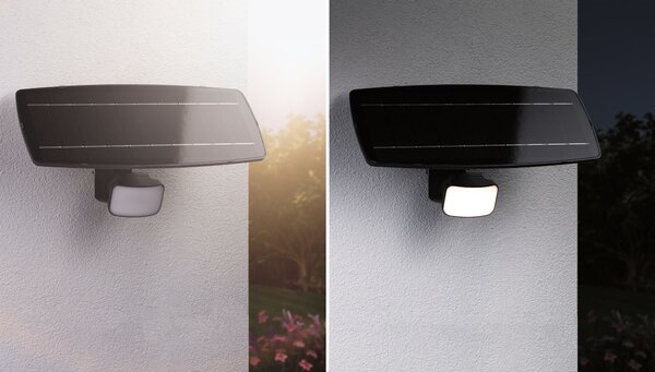 P 95705 Solární reflektor Flotas se soumrakovým a pohybovým čidlem (HF) IP65 3000K antracit - PAULMANN