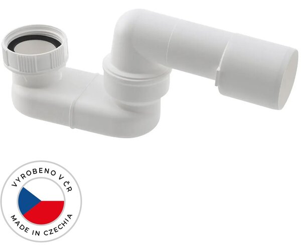 Sifon vanový otočný - plast - 6/4" - DN40/50 - bílá