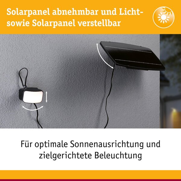 P 95705 Solární reflektor Flotas se soumrakovým a pohybovým čidlem (HF) IP65 3000K antracit - PAULMANN
