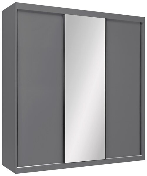 ŠATNÍ SKŘÍŇ S POSUVNÝMI DVEŘM, barvy grafitu, 200/215/59,5 cm P & B - Šatní skříně, Online Only