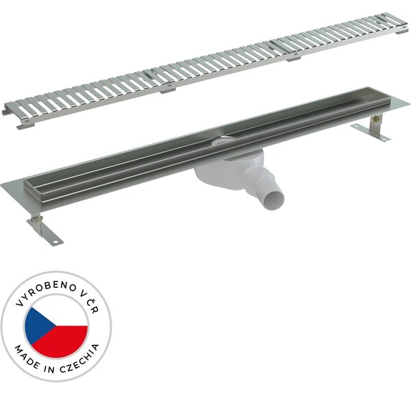 Sprchový odtokový žlab, sifon otočný 360° - DN50 - nerez - 72 cm
