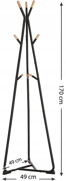 Stojanový věšák kovový Arventa Style černý