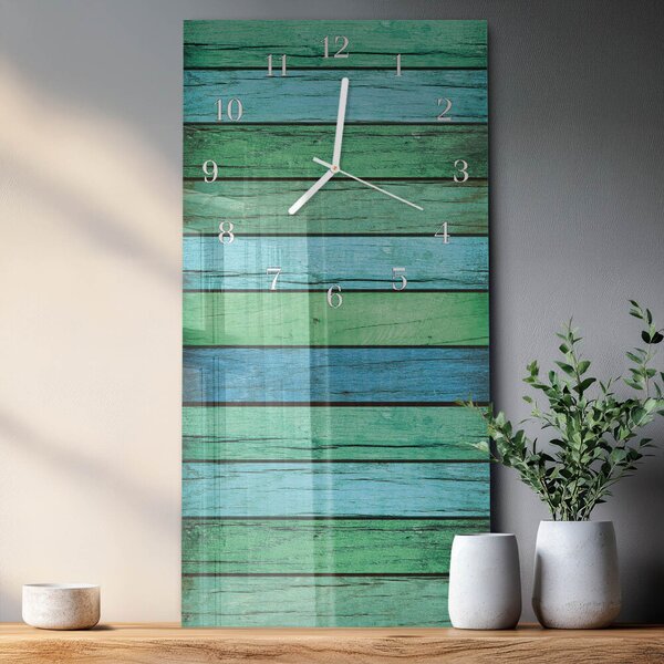 Skleněné hodiny vertikální Dřevo zsppb-30x60-00079364