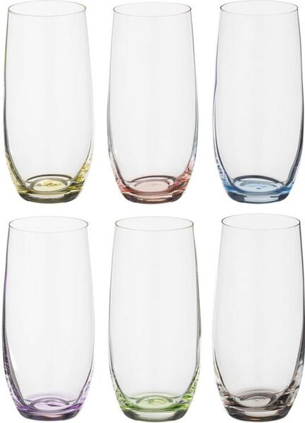 BOHEMIA RAINBOW SKLENICE NA VODU 350 ML SADA 6 KS