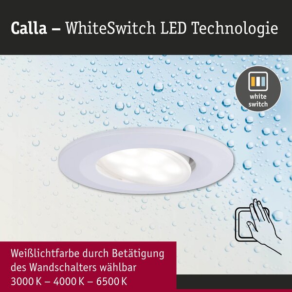 P 98197 LED vestavné svítidlo Calla 10ks sada IP65 kruhové 90mm 30° 10x5W 230V CCT bílá mat - PAULMANN