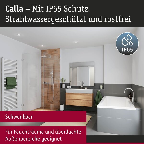 P 98197 LED vestavné svítidlo Calla 10ks sada IP65 kruhové 90mm 30° 10x5W 230V CCT bílá mat - PAULMANN