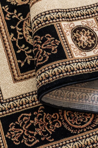 Hanse Home, Kusový koberec Herat 105989 Black Cream, 80x120, černá, chodba / předsíň