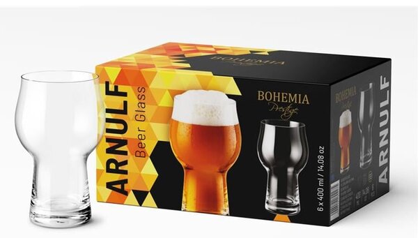 BOHEMIA PRESTIGE ARNULF PIVNÍ SKLENICE 400ML SADA 6 KS