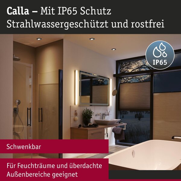 P 98198 LED vestavné svítidlo Calla 10ks sada IP65 kruhové 90mm 30° 10x5W 230V CCT černá mat - PAULMANN