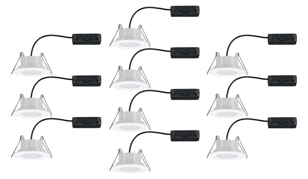 P 98197 LED vestavné svítidlo Calla 10ks sada IP65 kruhové 90mm 30° 10x5W 230V CCT bílá mat - PAULMANN