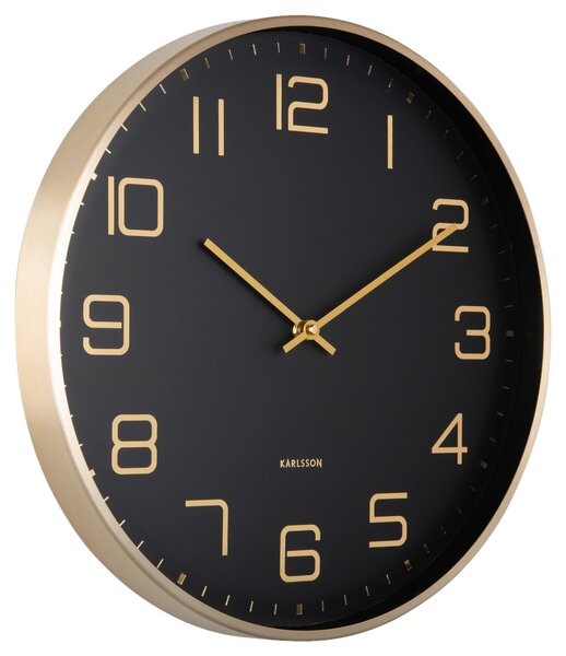 NÁSTĚNNÉ HODINY černá, barvy zlata 40/40/4,2 cm Karlsson - Nástěnné hodiny, Online Only