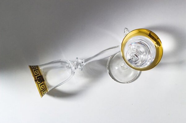 BOHEMIA ANGELA VERSO GOLD SKLENICE NA DESTILÁTY 60 ML SADA 6 KS