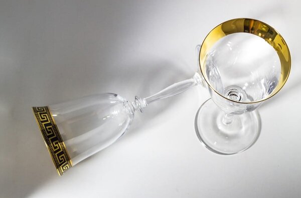 BOHEMIA ANGELA VERSO GOLD SKLENICE NA VÍNO 350 ML SADA 6 KS
