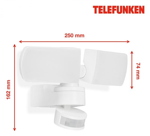 TF 315106TF TELEFUNKEN LED venkovní svítidlo 25 cm 2x15W 1550lm bílé - BRILONER
