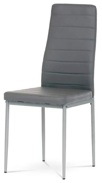 Židle jídelní, šedá koženka, šedý kov