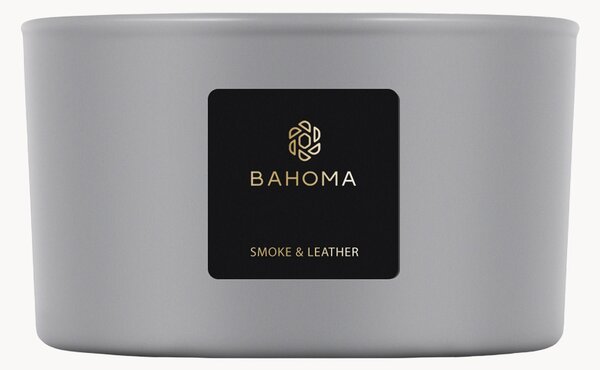 Vonná svíčka se třemi knoty Smoke & Leather (freesie, lipový květ)