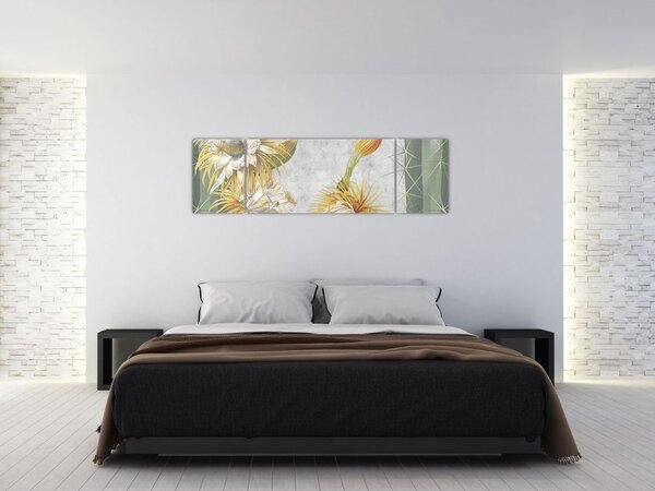 Obraz - Rozkvetlé kaktusy (170x50 cm)