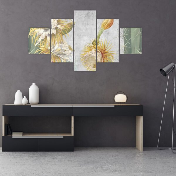 Obraz - Rozkvetlé kaktusy (125x70 cm)
